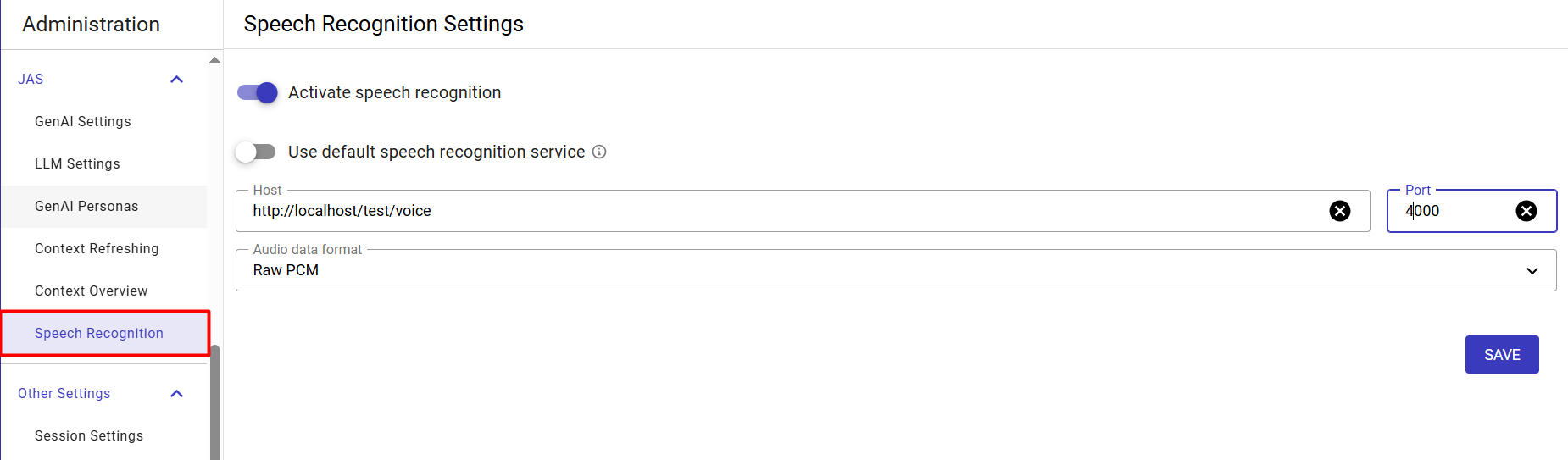 Configuring Speech Recognition Settings